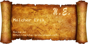 Melcher Erik névjegykártya